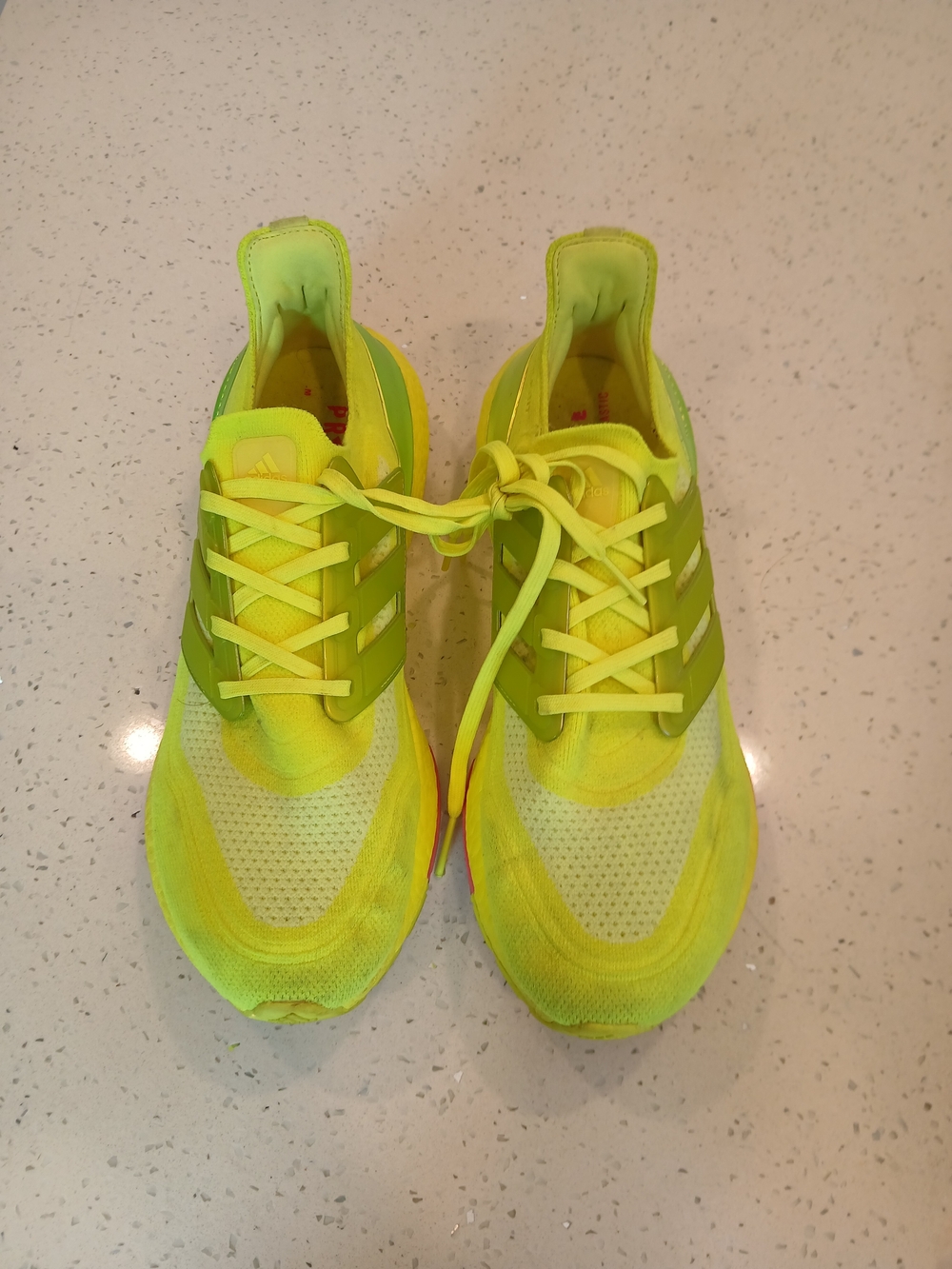 Adidas Mens Sz 11.5 ' Neon Yellow Running Shoes